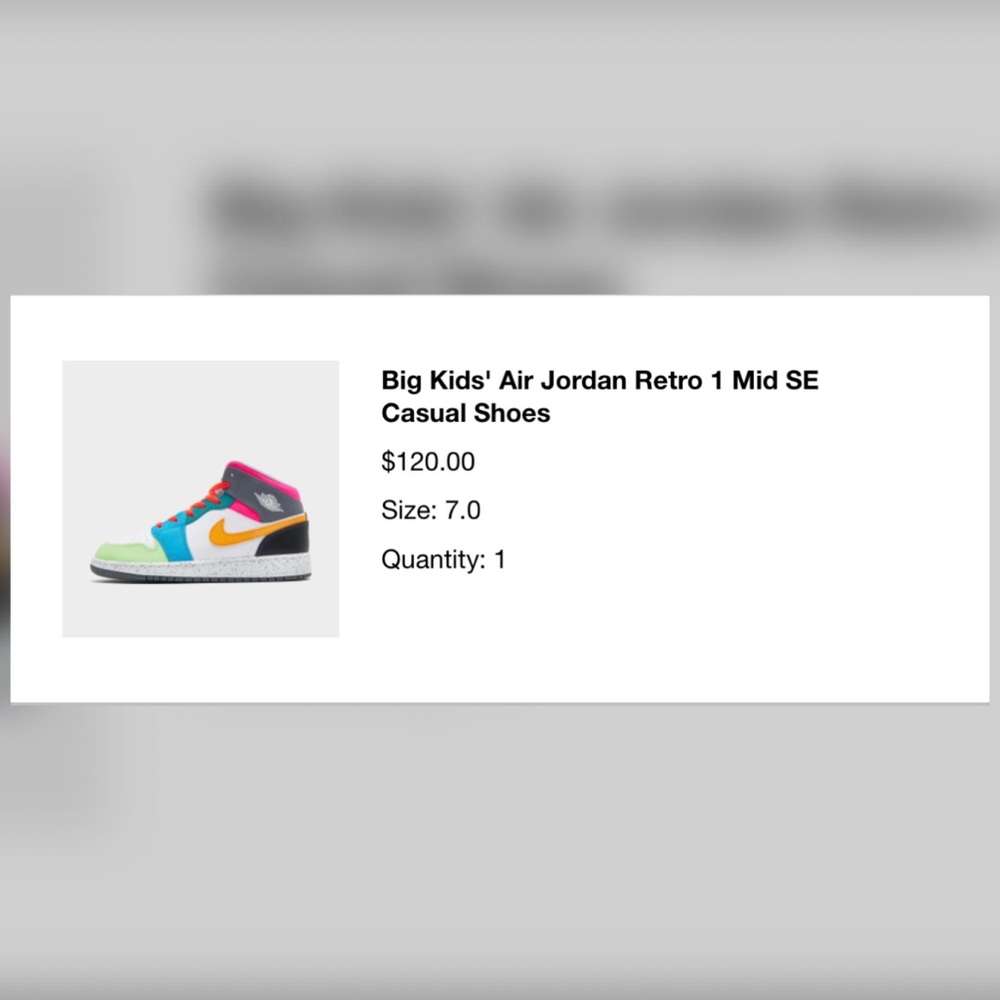 Big Kids' Air Jordan Retro 1 Mid SE Nike Multicolor Sneakers with Neon Accents